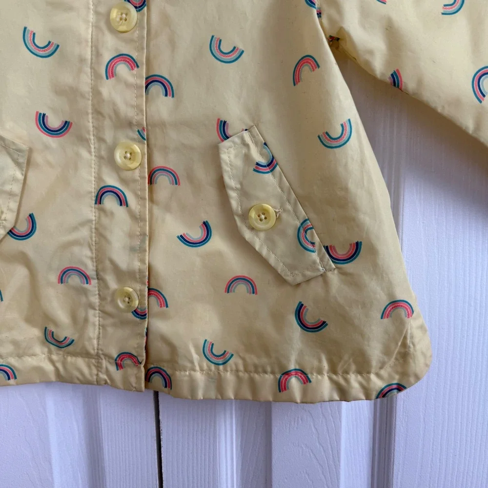 OshKosh B'gosh Kids Yellow Rainbow Print Hooded‎ Raincoat Jacket 24M